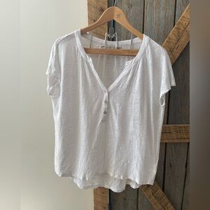Joie white linen shirt-Size M